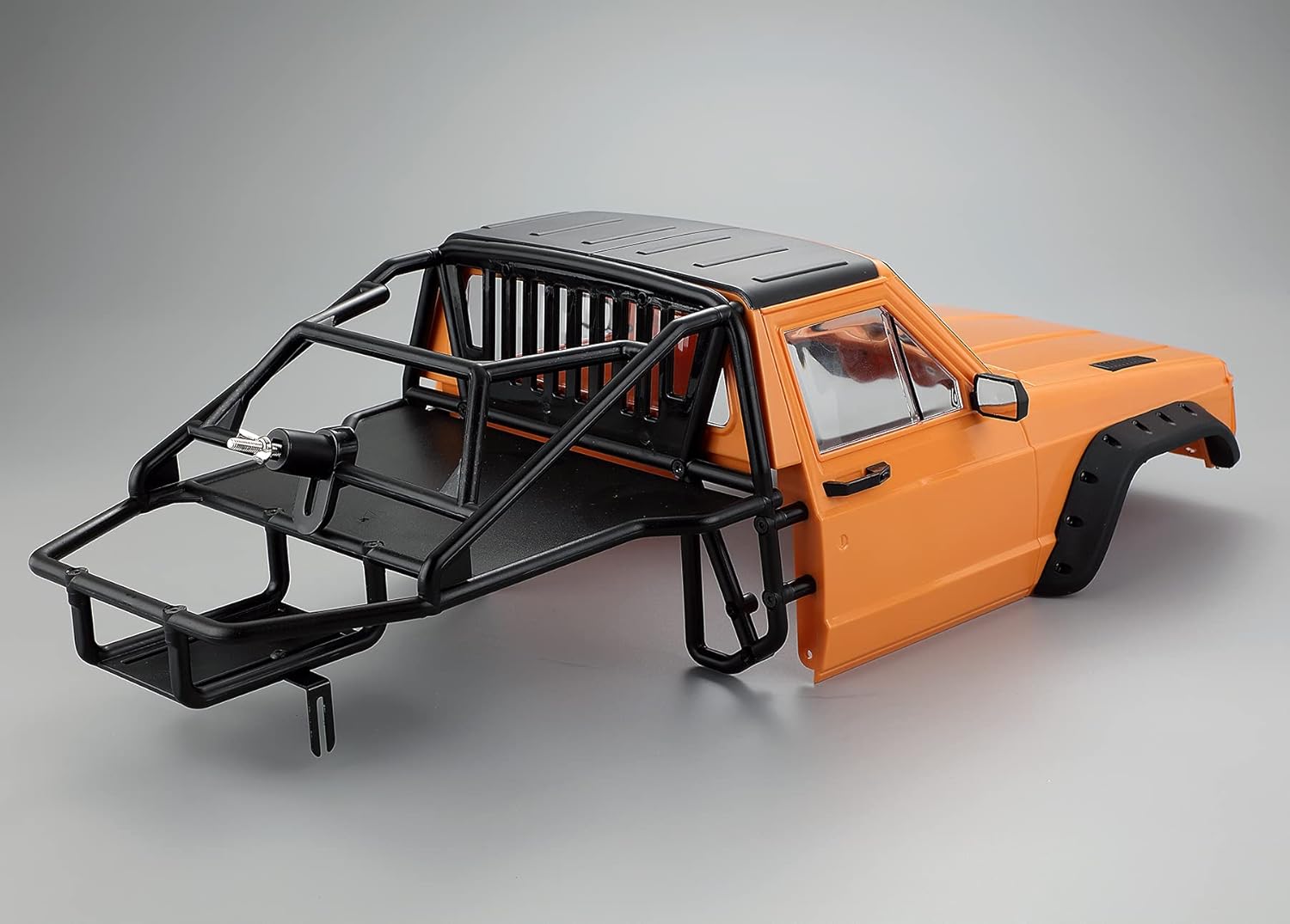 RC Crawler Body Cab & Back-Half Cage Body Shell for 1/10 RC Crawler TRX4 SCX10 90046 AT4 GEN 8 Scout II (Orange)