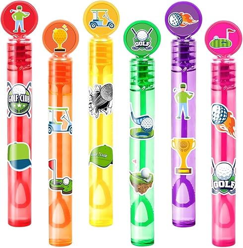 Recuerdos de fiesta de golf para niños 24 mini varitas de burbujas con temática deportiva, ideal para suministros de cumpleaños, rellenos de piñata,