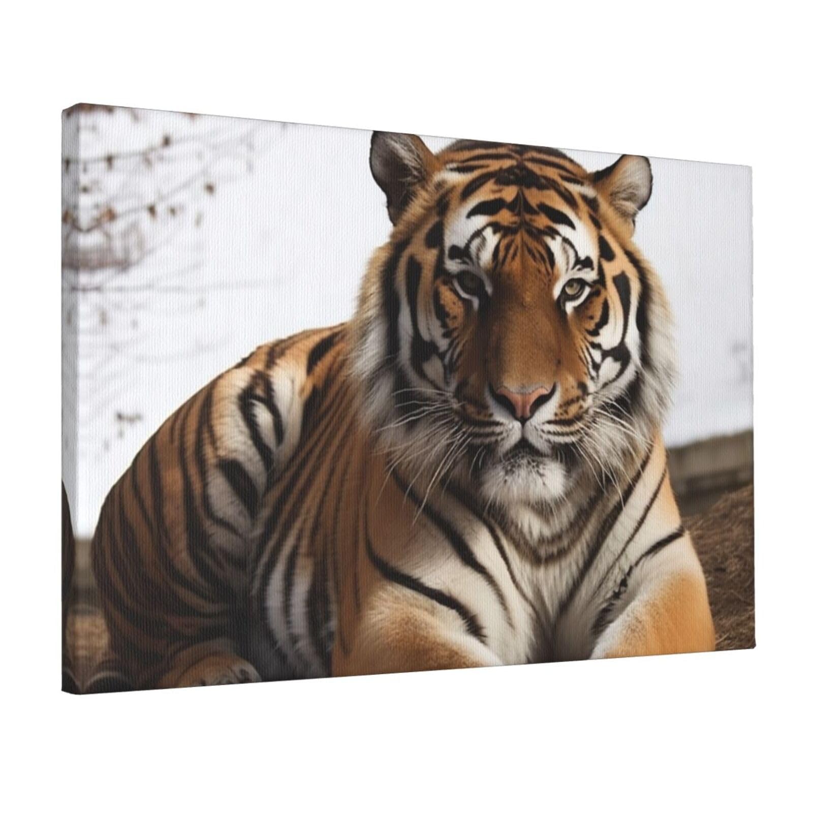 Canvas Wall Art for Living Room Wall Decor 12"x18" Modern Artwork Painting Pictures Hanging Canvas Prints Big Tiger Aesthetic Wall Art for Bedroom Bathroom Office Wallart Decor