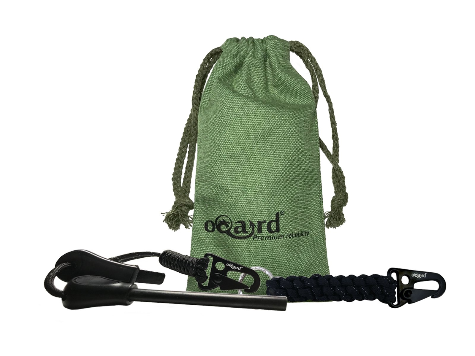 Oqard Reflective Paracord Keychain and Fire Starter Gift Set