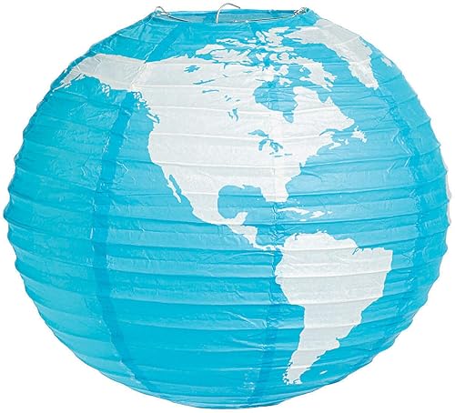 Juego de faroles de papel colgantes Earth Globe (juego de 3 piezas) para decoración de fiesta