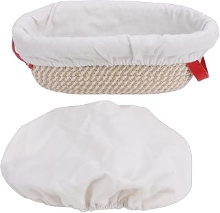 EVGATSAUTO Oval Bread Proofing Basket with Cotton Liner and Covers (Type 2)