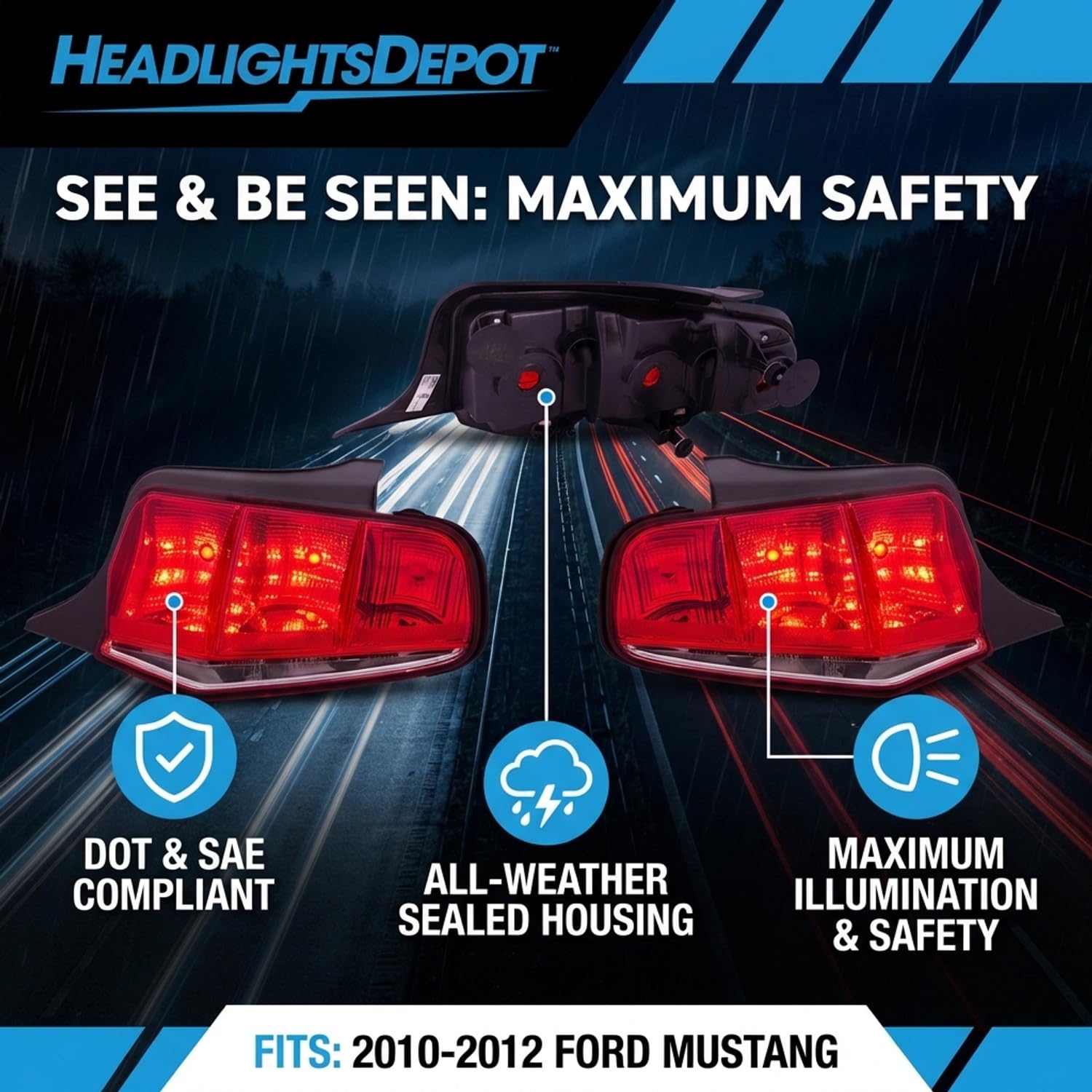 Amazon | HEADLIGHTSDEPOT テールライトセット シンプルデザイン