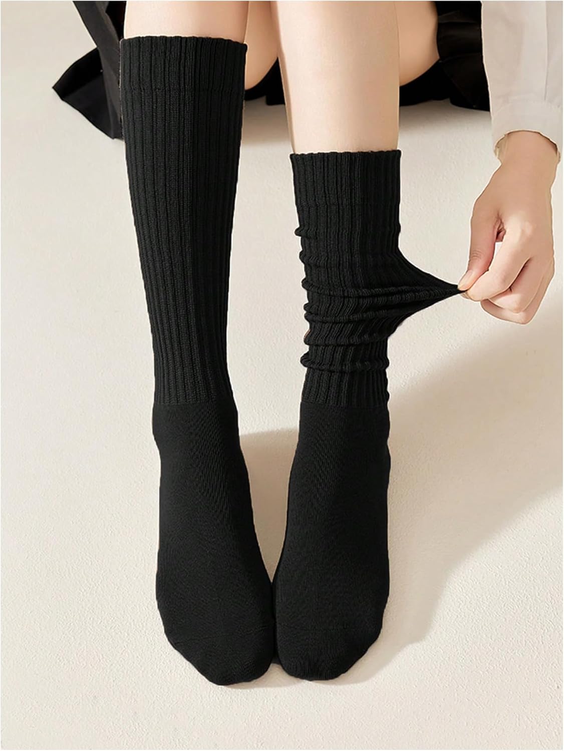 Women's 2 Pairs Y2K Boot Socks Ribbed Knit Knee High Socks Comfy Long Leg Warmers - Image 4