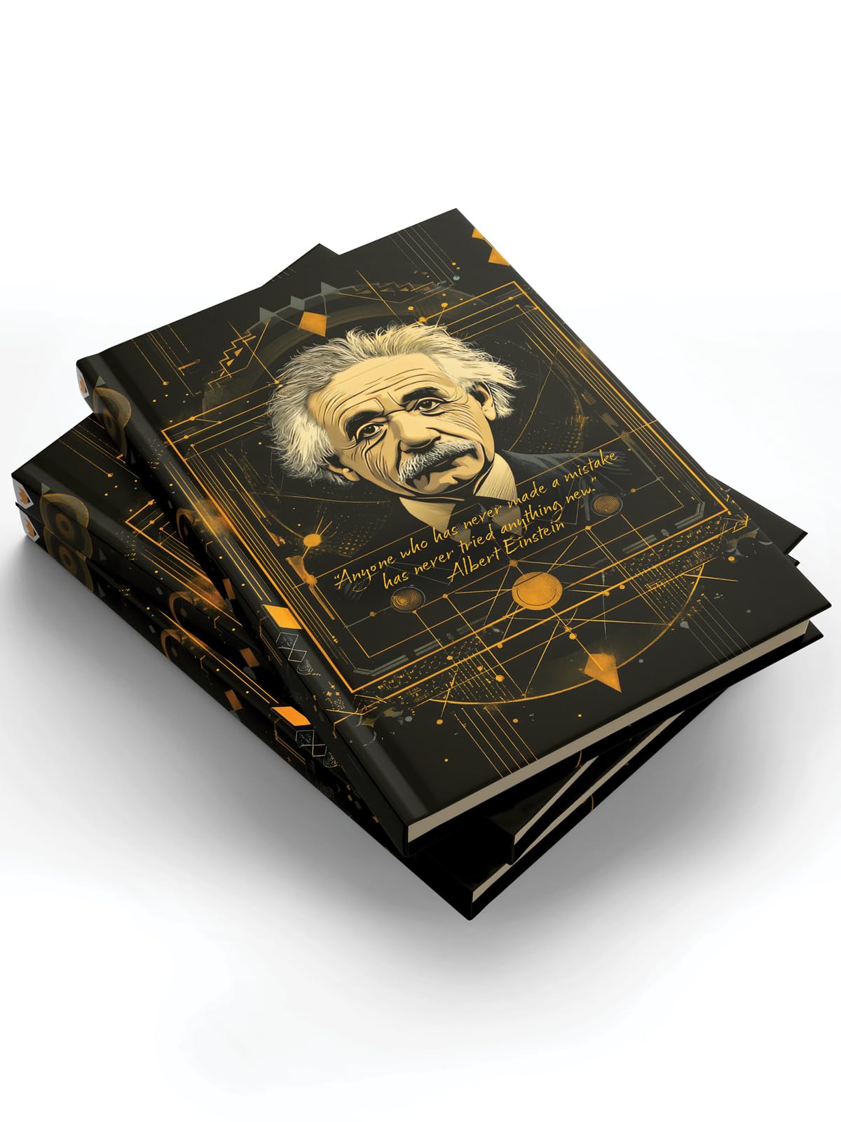 Albert Einstein Tasarımlı Çizgili Not Defteri – 13x21 Cm Sert Kapak 192 Sayfa