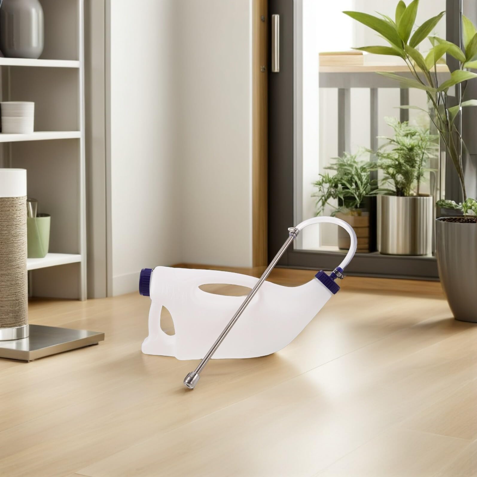 Toyvian Biberón para Terneros de 4 Litros Asa y Tubo de Acero Inoxidable, Sonda de Alimentación para Corderos y Cabras, Dispensador para Alimentación Calostro y Medicamentos en Granjas