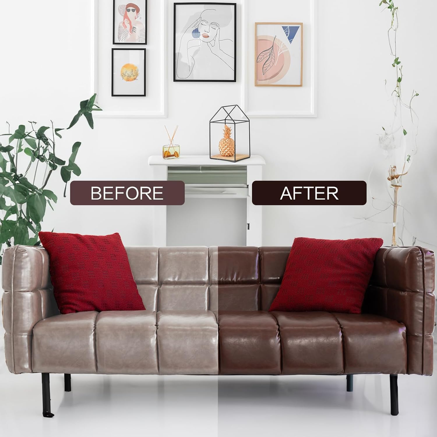 Leather Recoloring Balm - Dark Brown Leather Repair Kit for Furniture, Dye, Recolor, Renew, Repair & Restore Aged, Faded, Cracked, Peeling and Scuffed - Image 2