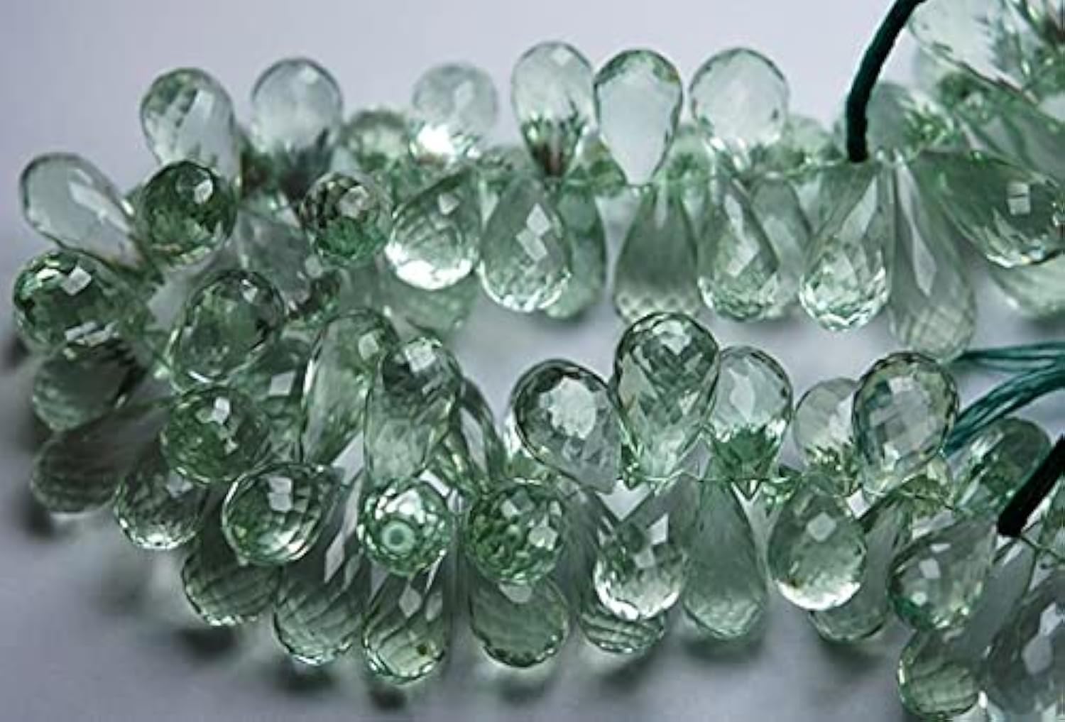 Améthyste verte briolettes facettées 18mm pour remplacer les pierres ternes