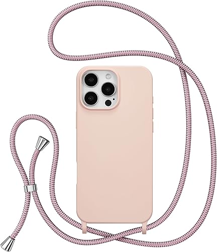 Miniatura 75 de ZTOFERA Funda para iPhone 13 Pro con correa, funda cruzada para teléfono con cordón ajustable para el cuello para el hombro, silicona suave a prueba