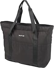 HOTOR Tote Bag for Women - Multi-Pocket Lightweight Bag for Work, Travel, Gym, Black, 19.4” × 7.0” × 13.8”