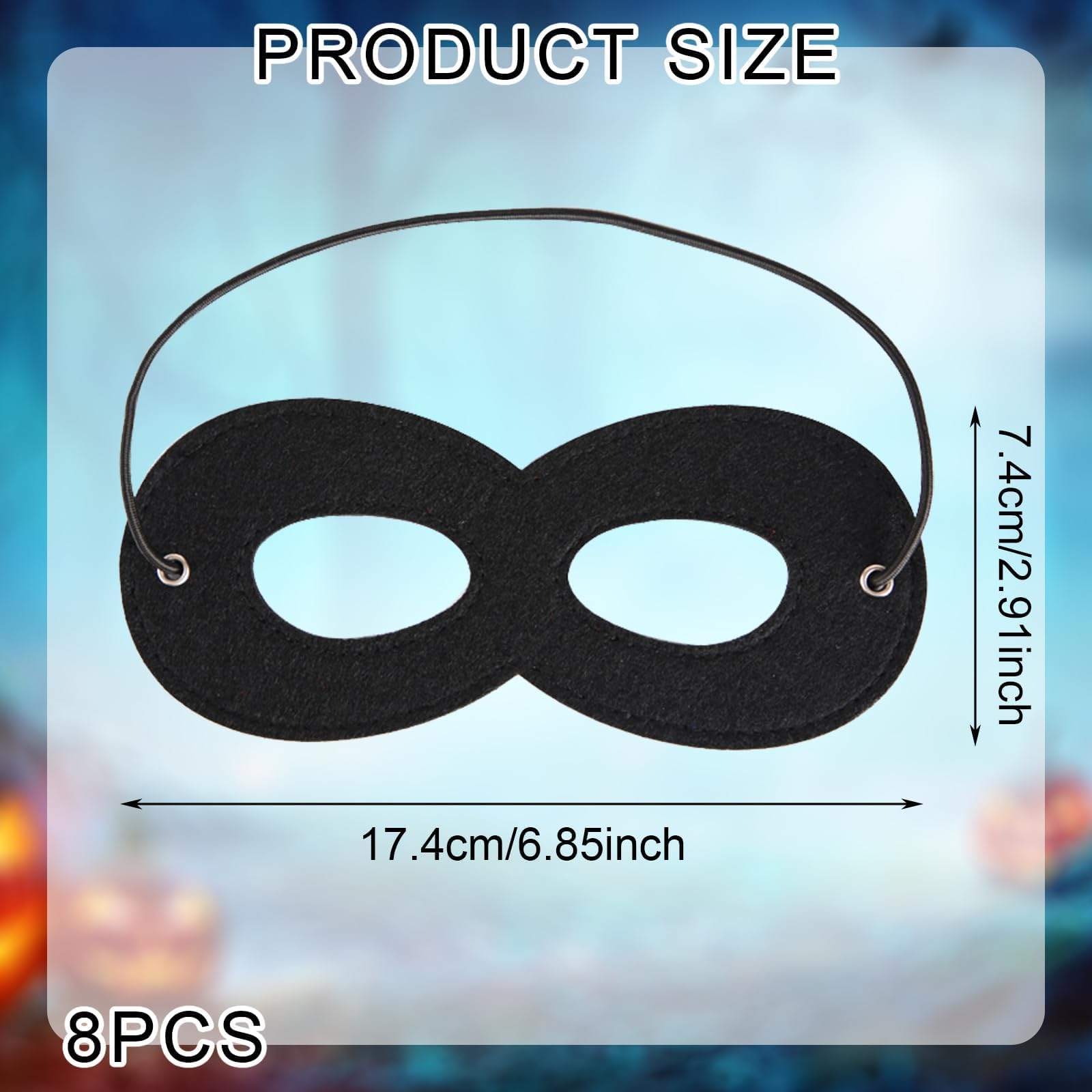 EUPSIIU 8 Stück Venezianische Maske, Maskerade-Maske, Filzmaske, Halloween-Maske, Cosplay, Maske, Karneval, Mottopartys, Maske für Herren und Damen
