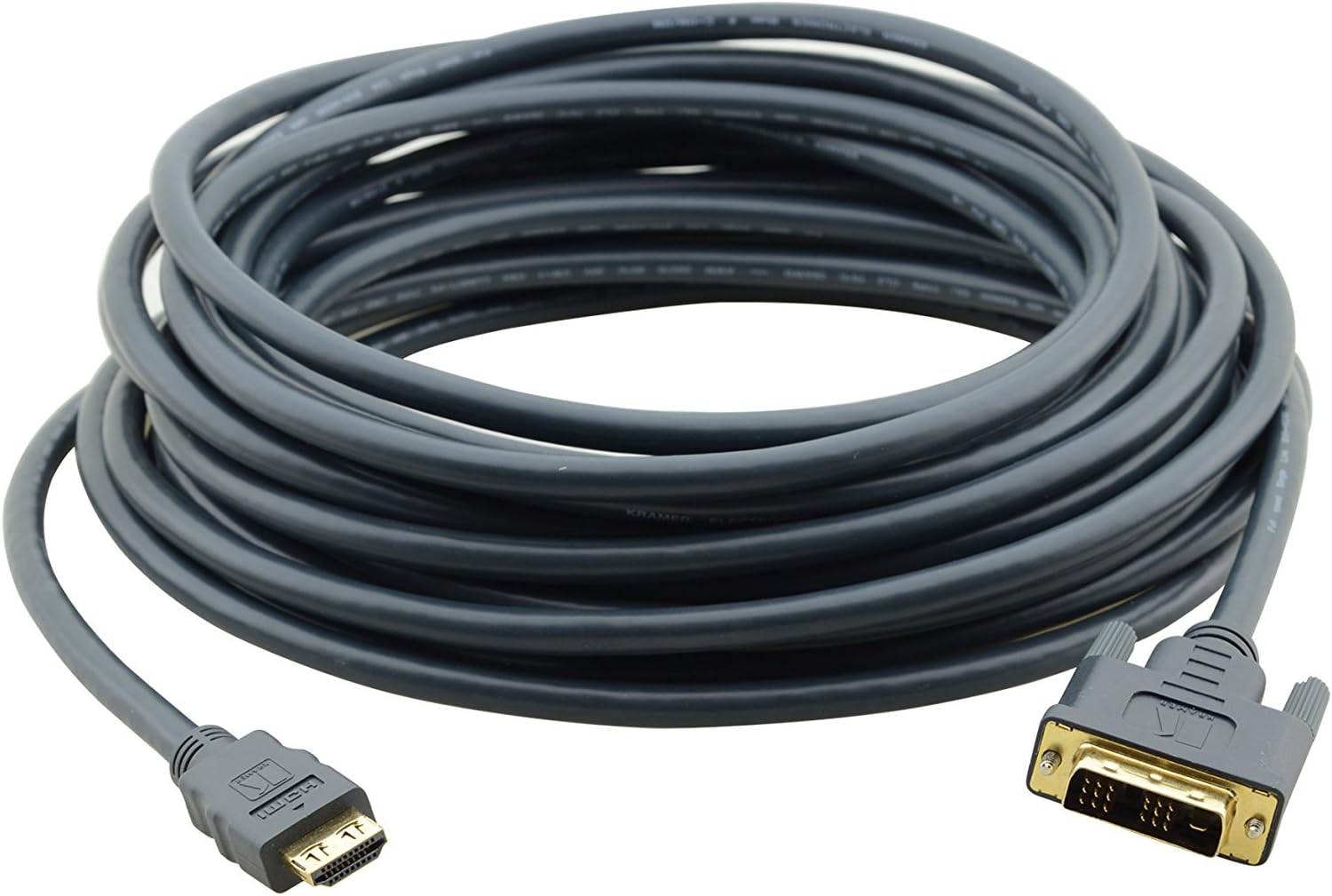 KramerElectronics C-HM/DM-6 1.82 m HDMI DVI-D HDMI DVI – DVI Cable (6ft, Black, DVI-D Male, Gold)