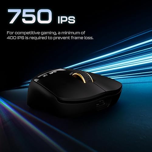 Miniatura 7 de Chilkey - Mouse inalámbrico Glacier LW 8K L para juegos con pantalla LCD, frecuencia de sondeo de 8 K, seguimiento óptico de 30000 DPI, 750 IPS