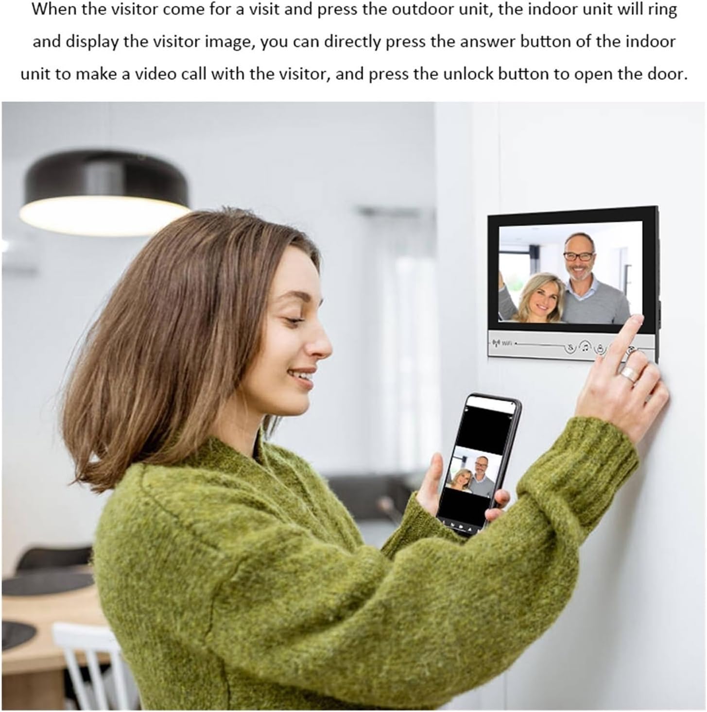 1 Pcs Indoor Machine 9 Inch WiFi Video Door Phone Intercom Entry System Easy Installation
