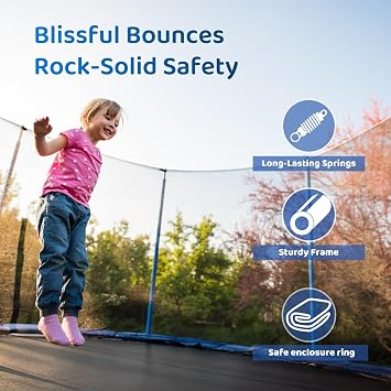 Skybound Trampoline 14FT 15FT 16FT Recreational AiryBounce Trampolines with Enclosure Outdoor Trampoline for Kids and Adults with Safety Net and Spring Padding