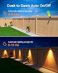 8 Pack de lumières solaires décoratives à l'eau de l'extérieur avec blanc chaud LED Spot Lens, pour Mur extérieur, Deck, Patio, Yard, Rail, Garage, Piscine, Conçu pour une sécurité améliorée, Installation facile