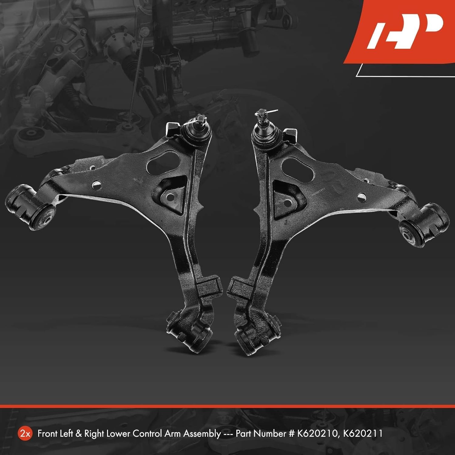 A-Premium 2 x Front Lower Control Arms, with Ball Joint & Bushing, Compatible with Ford F-150 97-03, F-250 97-99, F-150 Heritage 2004, F-250 HD 1997, Expedition 97-02, Lincoln Navigator 98-02, 4WD