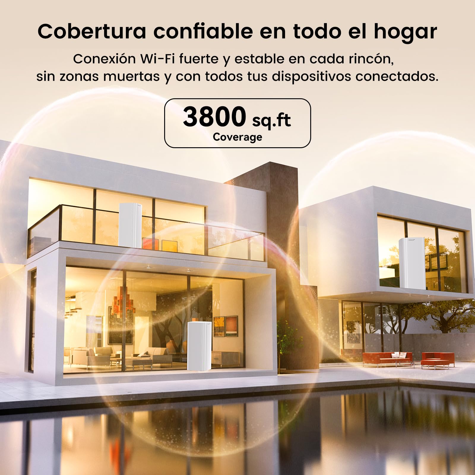 Tenda Nova ME3 Pro (Pack de 3) – Sistema WiFi 7 Mesh BE3600 (3.6 Gbps Doble Banda), 3 Puertos Gigabit, Cobertura para Todo el Hogar, Ideal para Streaming 4K y Juegos, MLO, WPA3, Itinerancia Continua