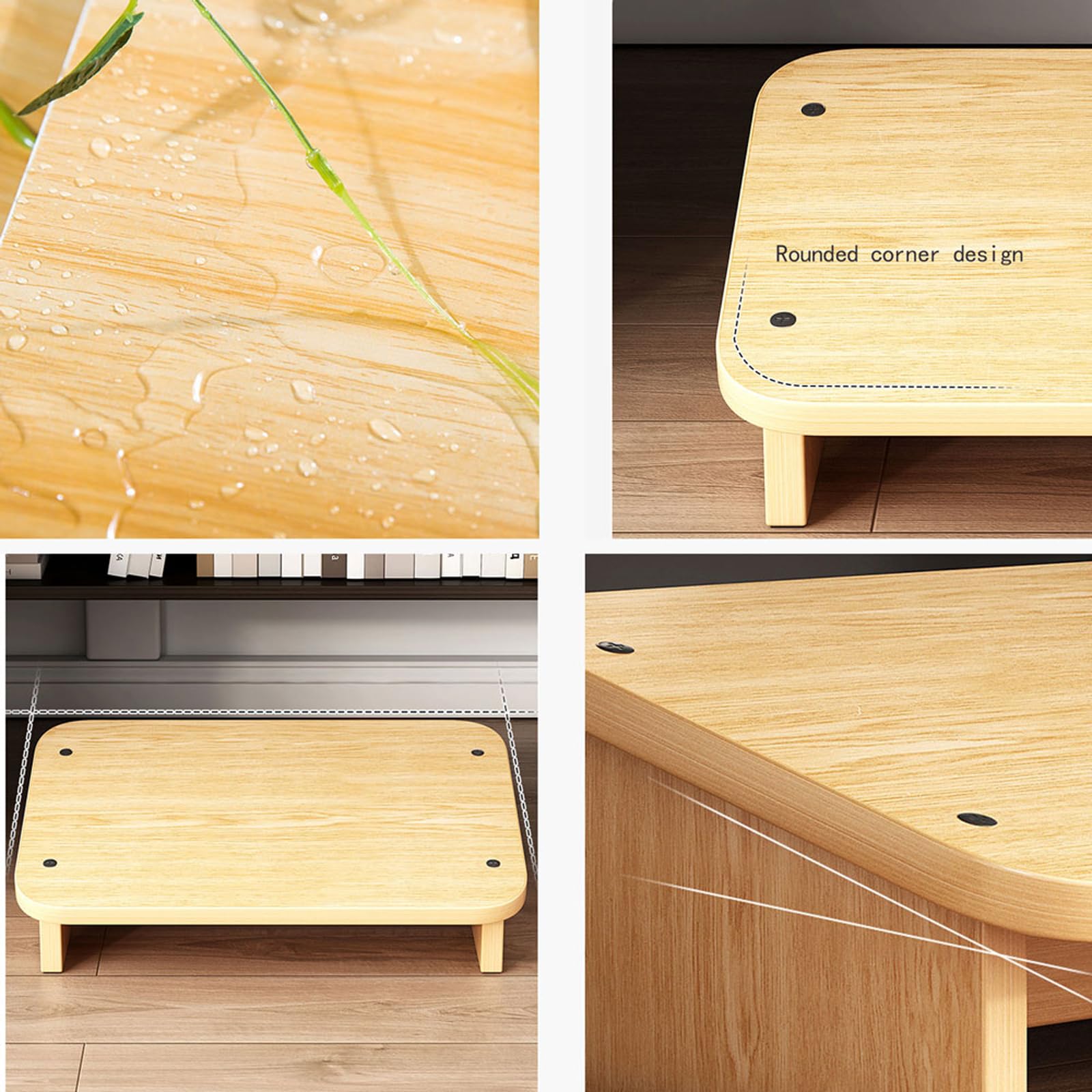 Reposapiés para debajo del escritorio,Reposapies de Oficina,Apoya Pies,Reposa Pie Trabajo Escritorio,Reposapiés de Madera,Reposapiés de Masaje de Pies Ergonómico para Oficina,Hogar,Taburete de Baño