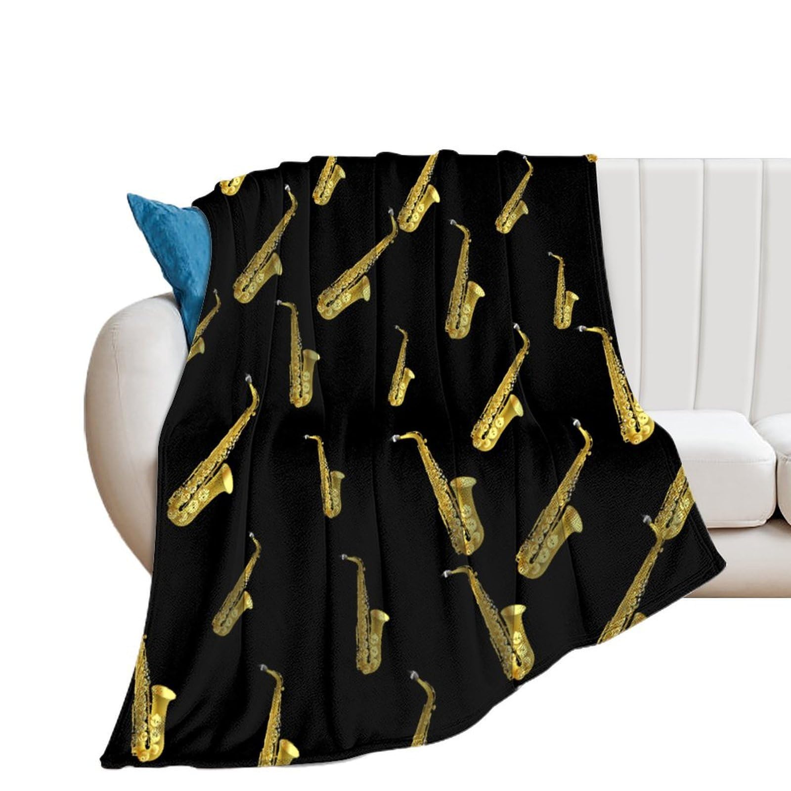 OUTBDNVFSA Saxophone Throw Blanket Lightweight Summer Blankets for Bed Sofa Camping Travel
