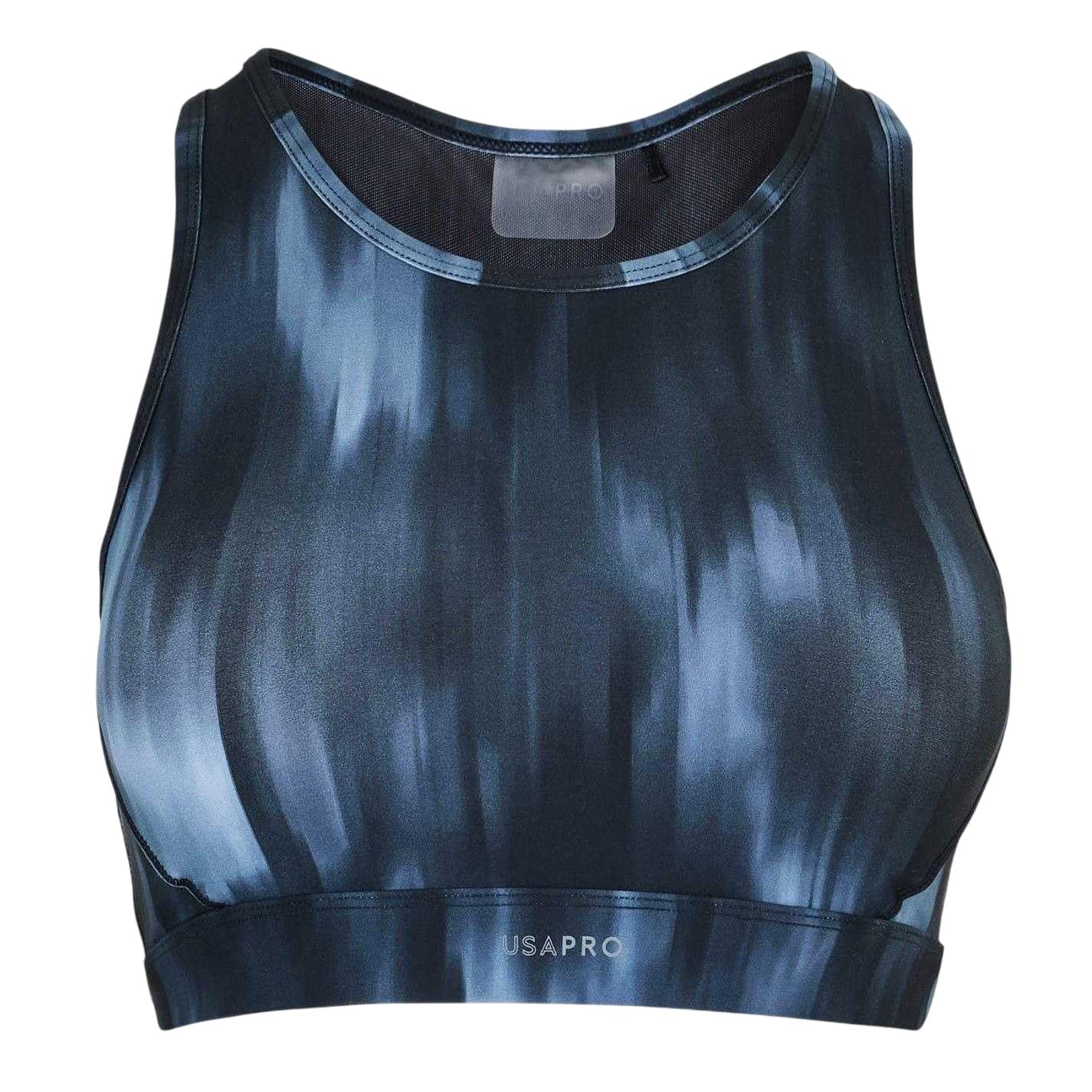 Usa Pro Women's Blurred Print Core Racer Back Sports Bra Sleeveless 16