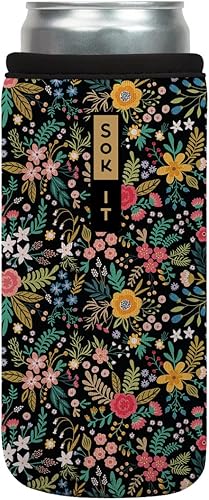 Sok It Can Sok - Funda de neopreno aislada para cerveza y soda (picnic de jardín inglés, funda delgada de 12 onzas)