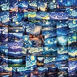 50枚の漫画子供用ステッカーセット、かわいいDIYステッカー、防水ステッカー、自転車、ラップトップ、ギター、スケートボード、オートバイ、ヘルメット、子供やティーンエイジャー向けのステッカーに適しています。 (ゴッホ油絵ステッカー)