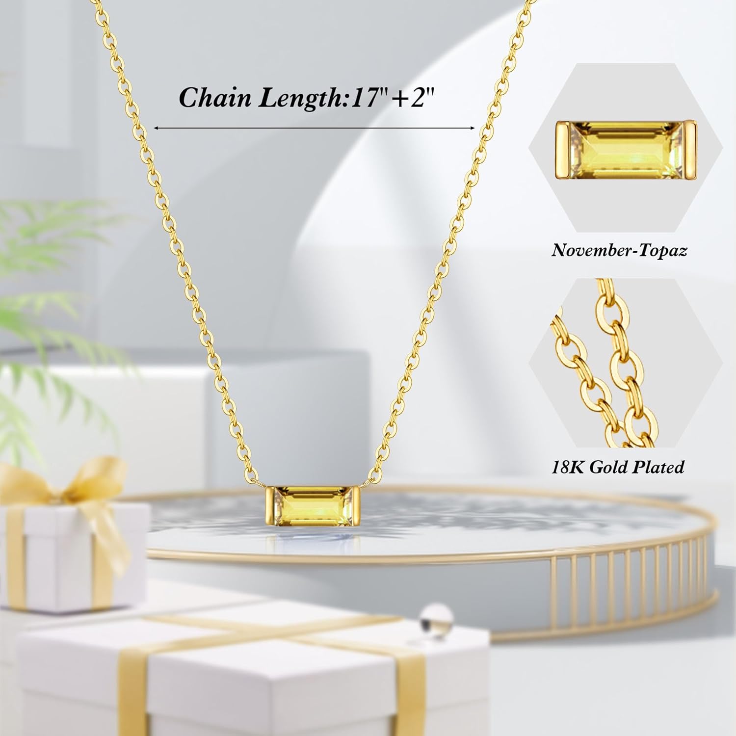 JSJOY Gold Birthstone Necklace for Women Dainty Birthstone Pendant Necklace for Teens Birthday Gifts Jewelry for Mothers Wife Grandma Graduation Gifts for Teenagers - Image 4