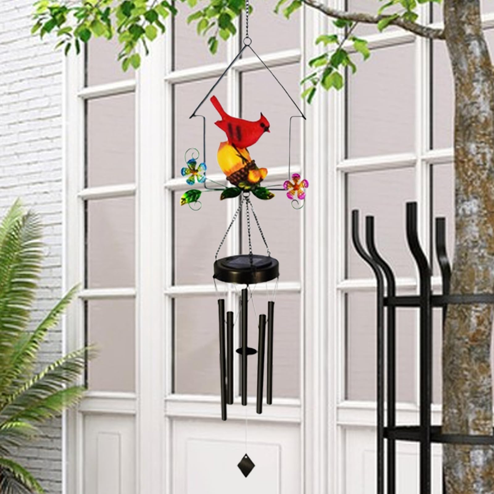 Carillones De Viento con Energía Solar con Diseño de Pájaros | Carillones de Viento para en Exterior Para Rellenos De Calcetines Navideños Mamá Abuela Cumpleaños Jardín Patio