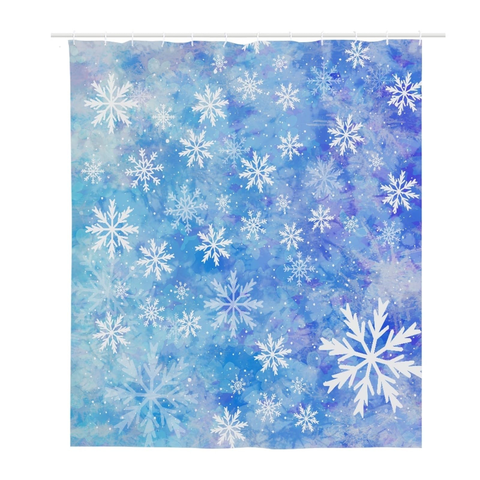 Rideau de douche en tissu de haute qualité 180x200 cm blanc et bleu