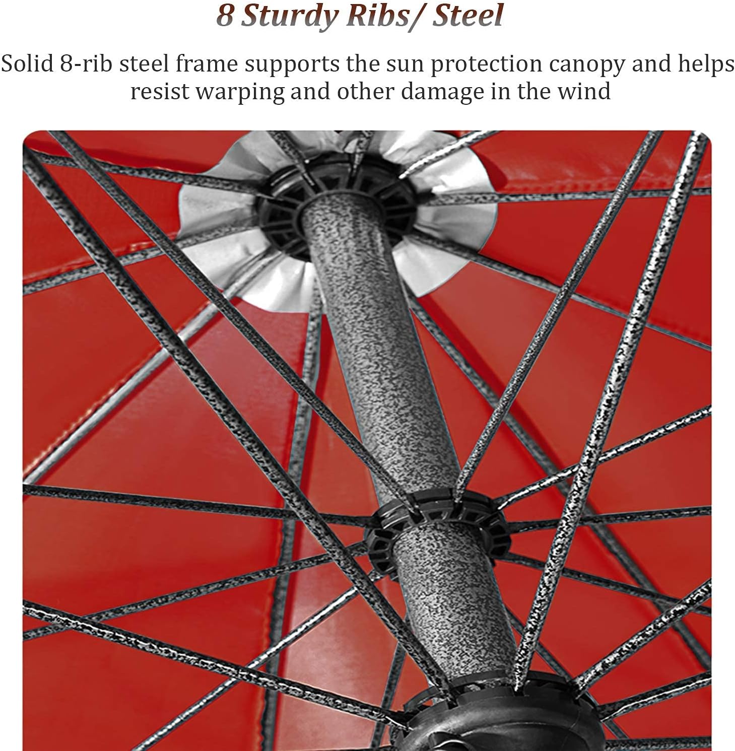 LSLYTQ /10ft Extra Large Patio Umbrella with Base, Market Table Umbrellas with 8 Ribs and Steel Pole, Outdoor Parasol for Beach Restaurant good