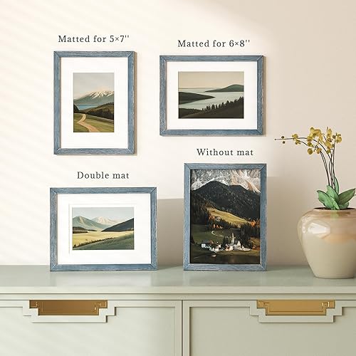 Vista 651 de Egofine Portarretratos de 9 x 12 pulgadas hecho de madera maciza con plexiglás, fotos de 5 x 7/6 x 8 con paspartú o de 9 x 12 pulgadas sin paspartú