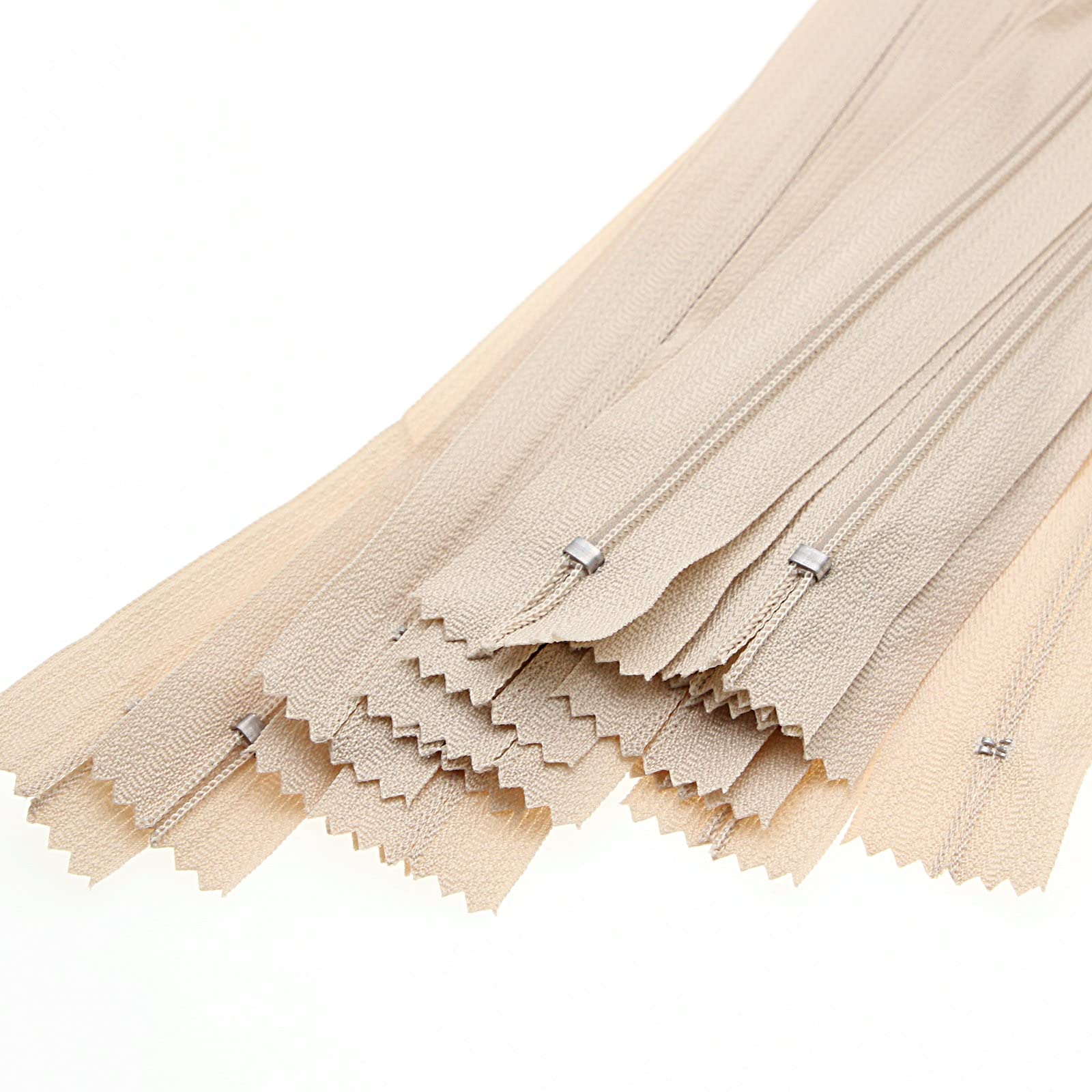 9 Inch Close End Nylon Coil Zippers for Sewing Craft Assorted Length (30 PCS Beige) YIGUANXIN, 9" - Image 2