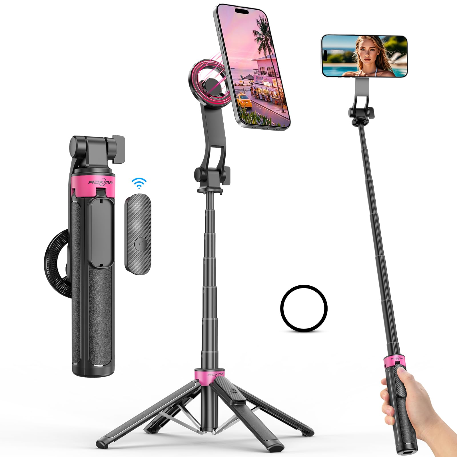 iPhoneアクセサリー TIDEOK 3-in-1 Phone Case Selfie Stick Amazon.com: ACKIMA 3-in-1 Magnetic Selfie Stick Tripod for iPhone