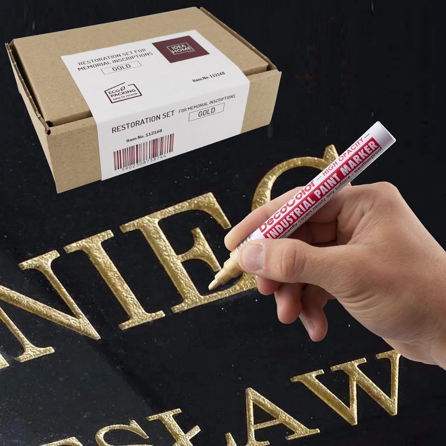 LEVIATAN Headstone Inscription Restoration Kit, Gold Oil Markers