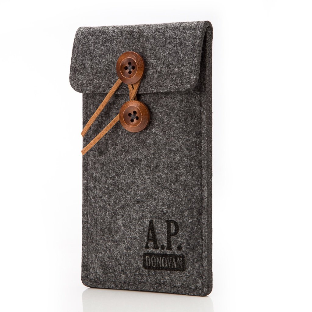 A.P. Donovan - Mobile phone sock made of felt - Carrying Case Fabric Sleeve - Mobile phone case - Grey, iPhone 7
