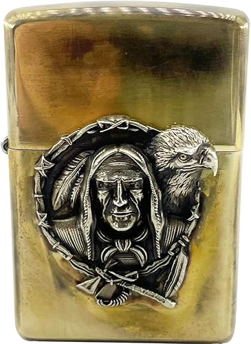 Estuche de latón para encendedor de metal, regalo hecho a mano para hombres, bolsas de manga retro, funda protectora para padre, novio, esposo