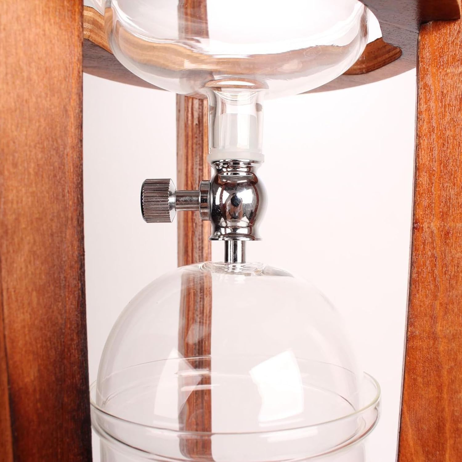 Wooden Triangle Wooden Ice Drip Coffee Maker, Cold Brew Drip Coffee Tower, Suitable for Home Coffee Shop, Cafe and Office, 6-8 Cups