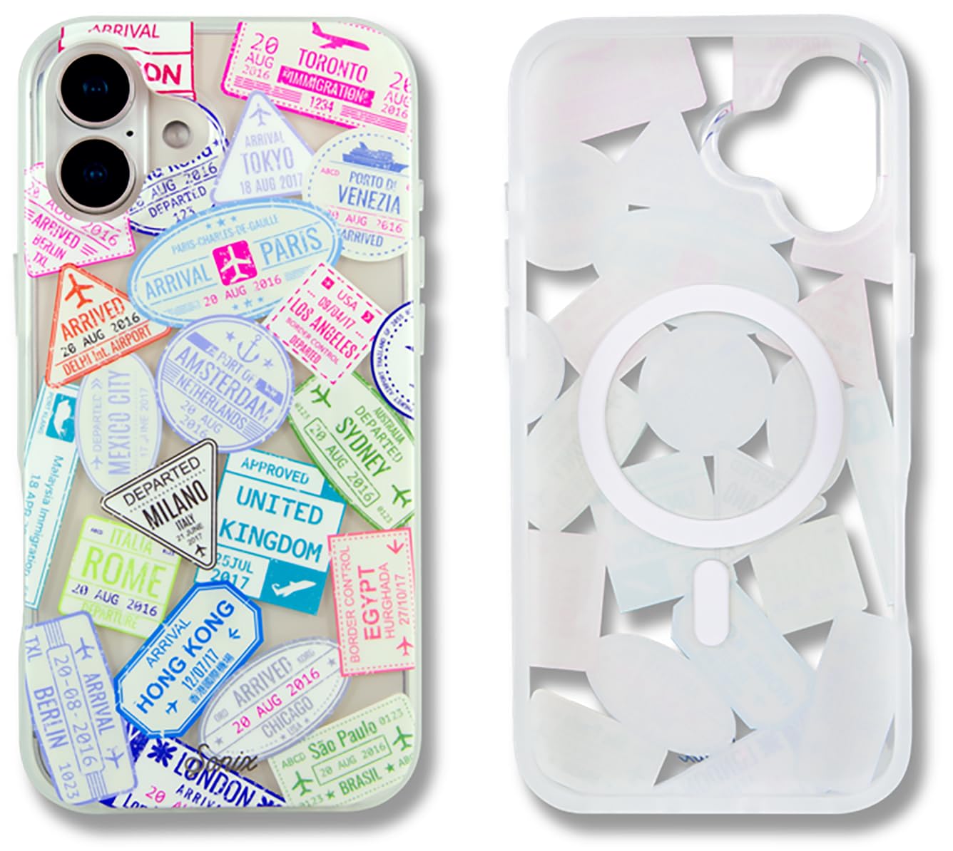 Sonix Case for iPhone 16 Plus | Compatible with MagSafe | 10ft Drop Tested | Passport Stamps
