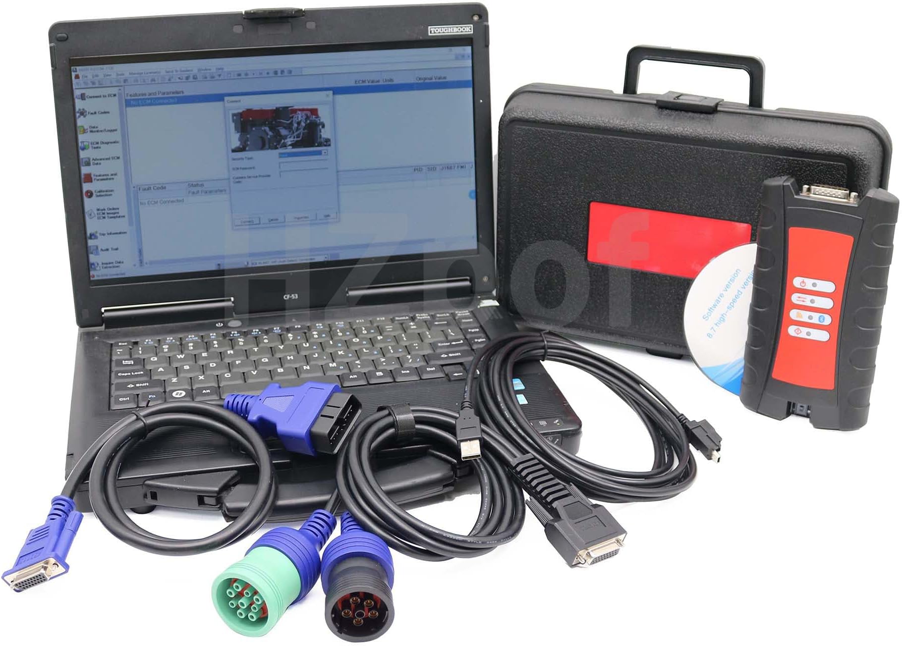 for Cummins Inline 7 Data Link Adapter Truck Diagnostic Tool 5572620 5299899 with Insite 9.0 Software (Standard Tool with Laptop)