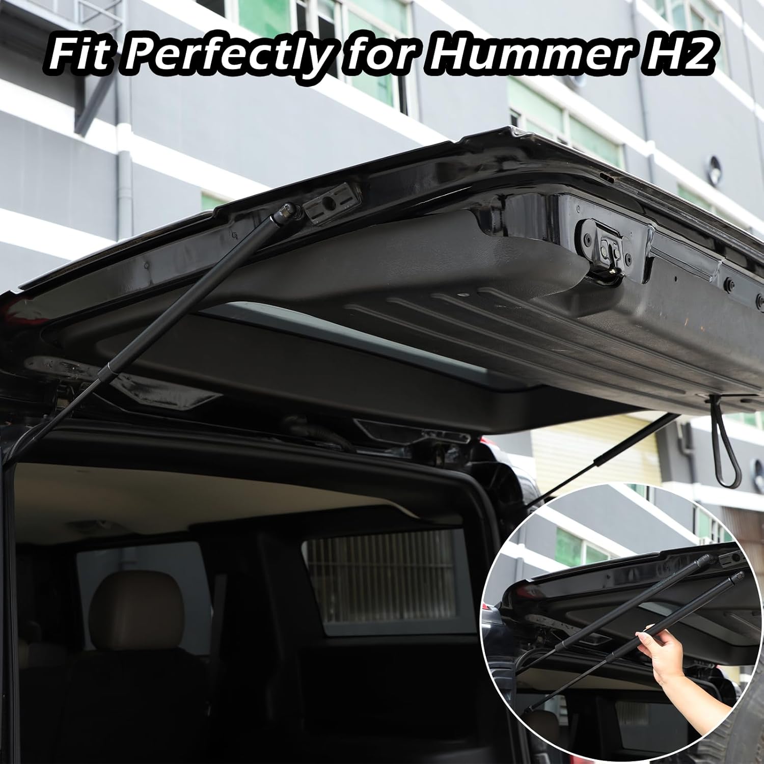 PIUGILH Rear Tailgate Lift Supports Compatible with Hummer H2 2003 2004 2005 2006 2007 2008 2009, Back Door Hatch Struts Shock Gas Spring