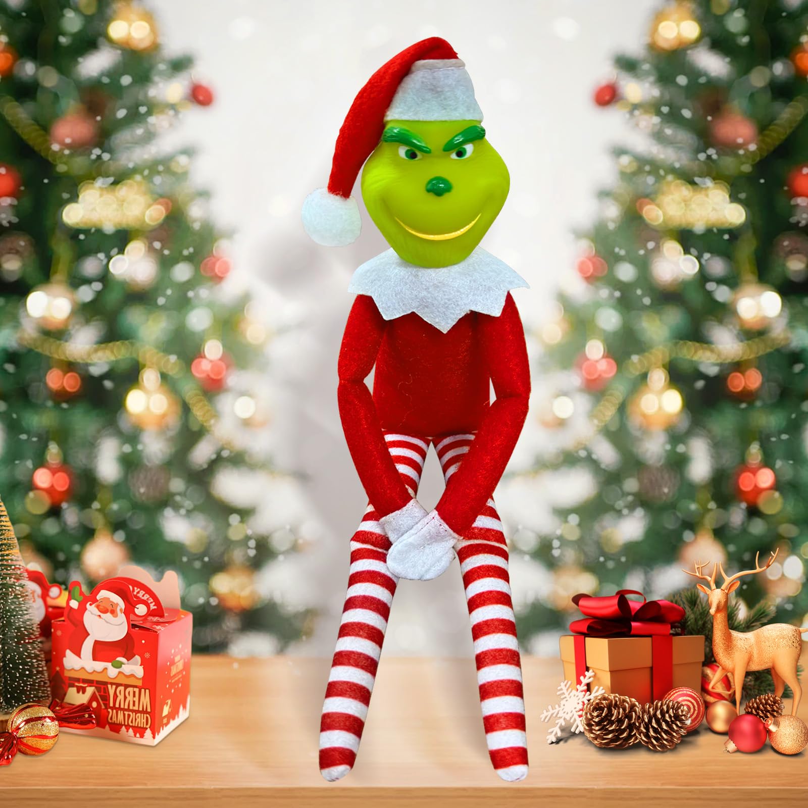 Grinch Navidad Decoracion,Adornos Arbol Navidad, Navideños Decoraciones para Árbol de Navidad, Divertida Decoración de Navidad, para Arbol Navidad, Hogar, Fiesta de Vacaciones