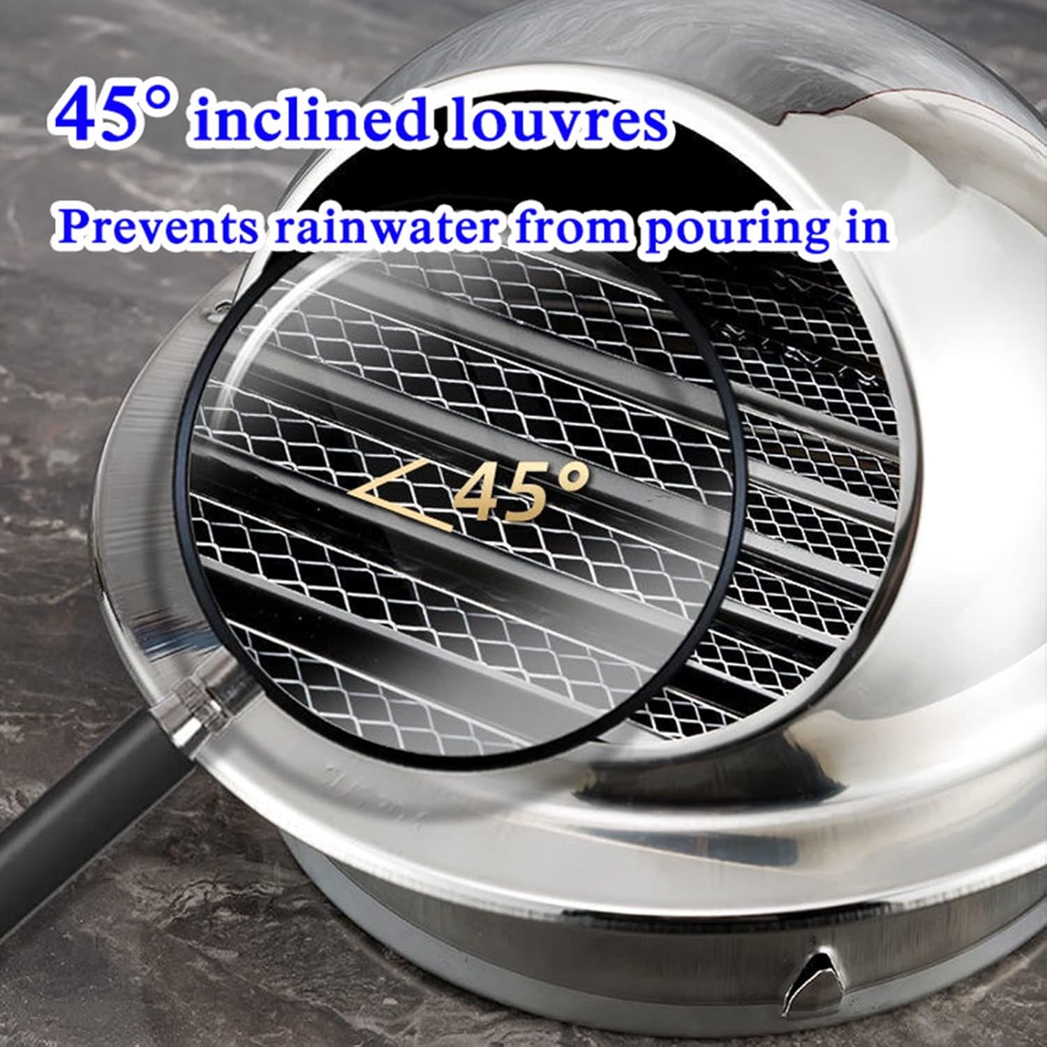 Air Vent Cover,Stainless Steel Air Vent, 304 Stainless Steel Wall Vent Hood, Soffit Vent Dryer,Wall Hemispherical Design(80mm/3.2in)