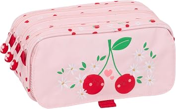 Safta GLOWLAB FRUTITAS - Triple Big Pencil Case, Children's Pencil Case, Ideal for School Age Children, Comfortable and Versatile, Quality and Resistance, 21.5 x 8 x 10 cm