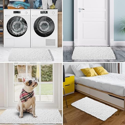 Miniatura 61 de Yimobra Juego de 2 alfombras de baño, alfombra de baño suave y absorbente y alfombra de inodoro en forma de U con respaldo antideslizante, alfombras