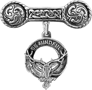 Calder Clan Crest Iona Bar Brooch - Sterling Silver