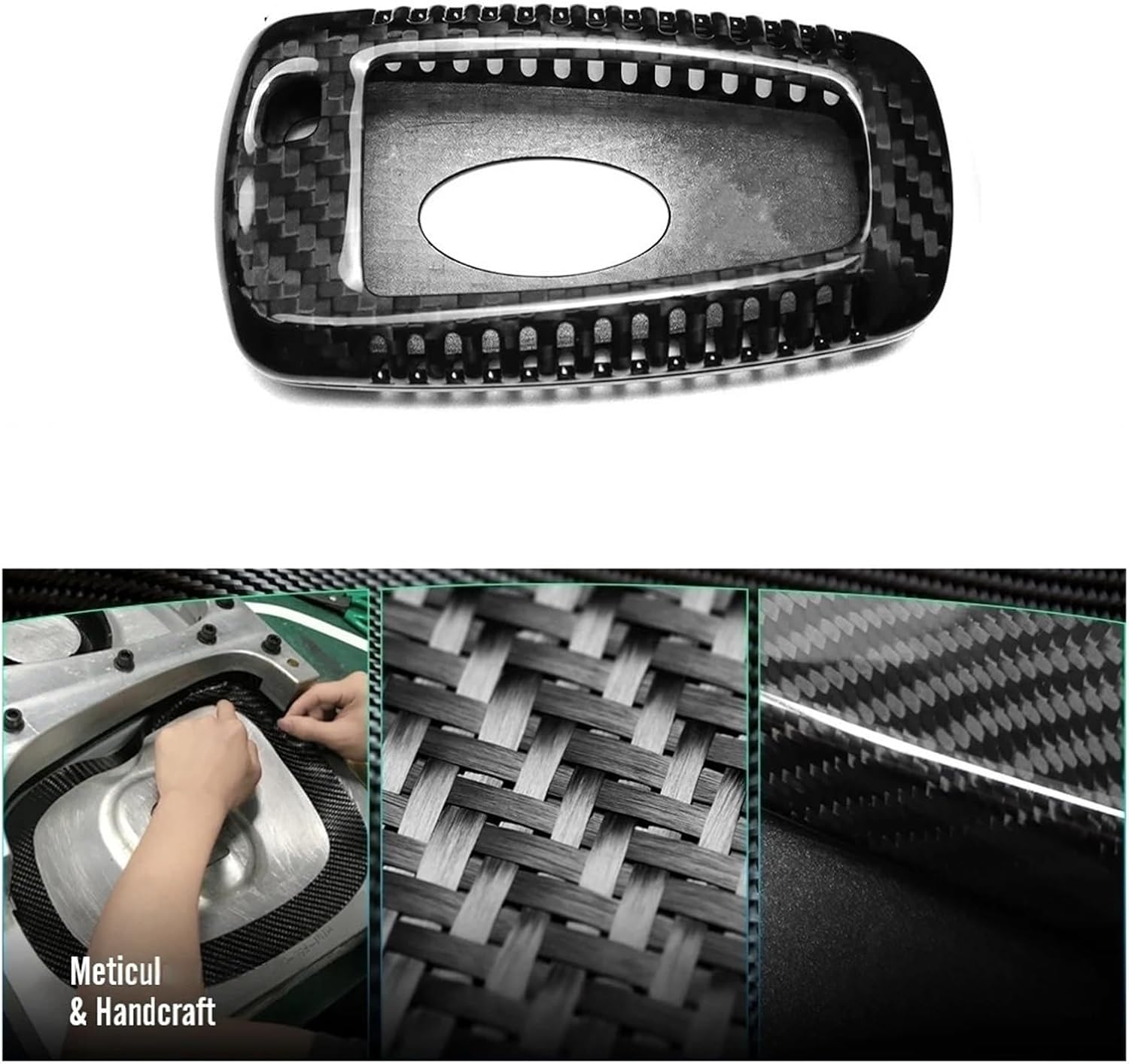 Dry CarbonFiber Car Key Case Compatible With Ford Mustang 2021 2022 2023 2024 5 Buttons Smark Key Cover Shell Accessories Car-styling