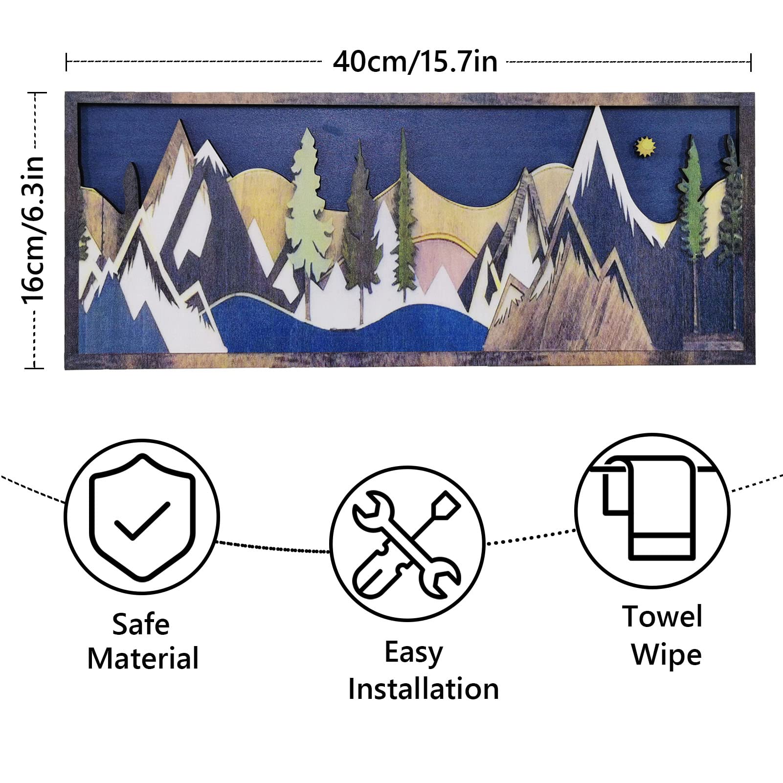 Amazon.co.jp: ウッドマウンテンウォールアート3Dステレオナチュラル