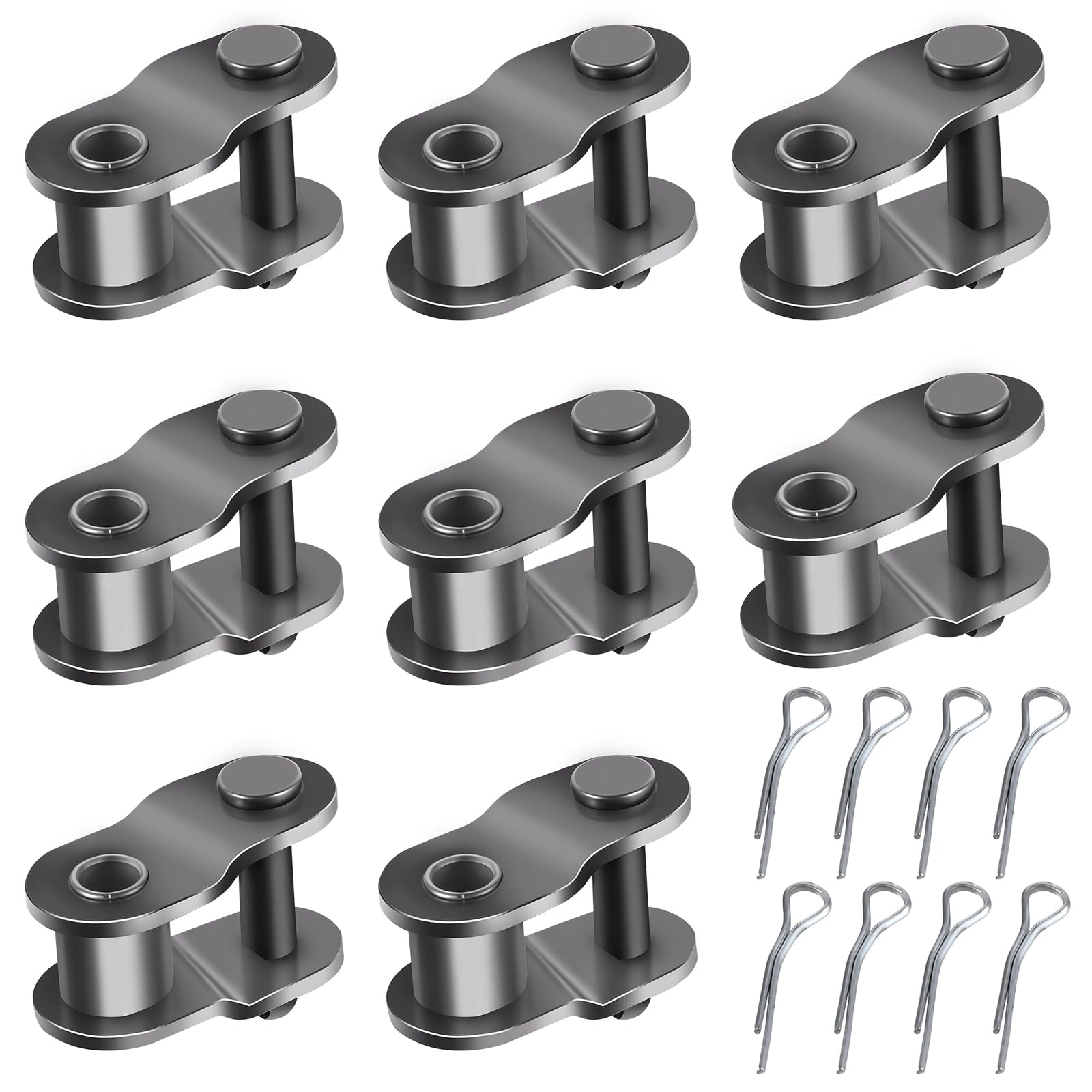 8 Pcs #35 Half Link Roller Chains Crank Links Roller Chain Offset Link 3/8" Pitch Standard Chain End Connector Split Links