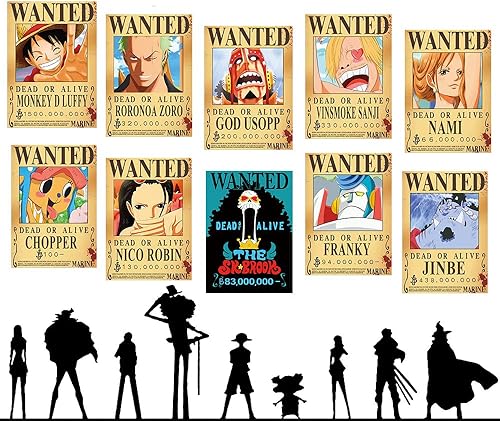 Miniatura 2 de TYZZHOA 25 pósteres de anime de una pieza de 11.8 x 8.3in, nueva edición, sombrero de paja piratas Crew Luffy 1.5 mil millones, Zoro, Sanji, regalos